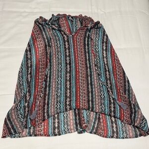 Multicolor Striped Poncho